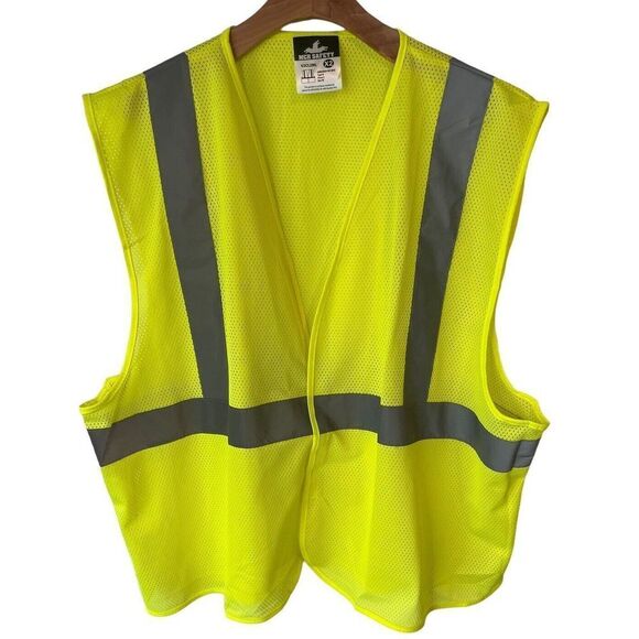 Safety Vest MCR Safety Unisex 2X High Visibility Yellow Reflective Netted NEW - Picture 1 of 7